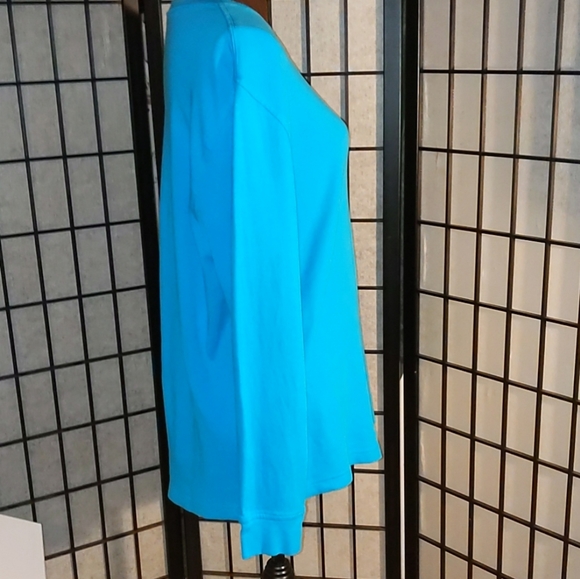 Saddlebred Men's Turquoise Cotton Pullover - Picture 5 of 7